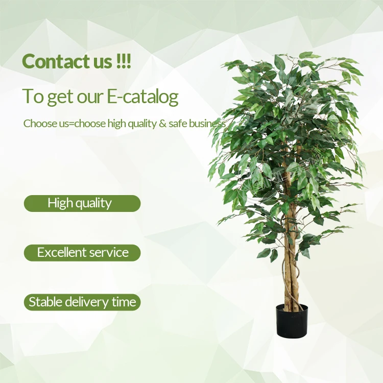 Ficus Microcarpa Bonsai Aritificial Trees Fake Outdoor Leaf Plastic Decoration Plants Small Artificial Banyan Tree
