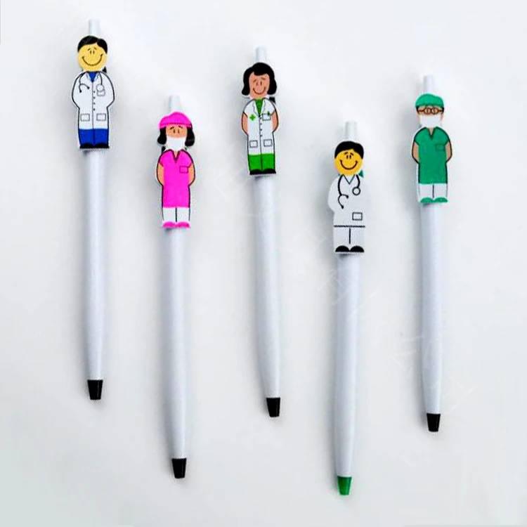 NP-007 Прямая продажа с фабрики под заказ принтом медсестры шариковой ручкой изготовленным на логосом Белый Ручка черный перо Шариковая
