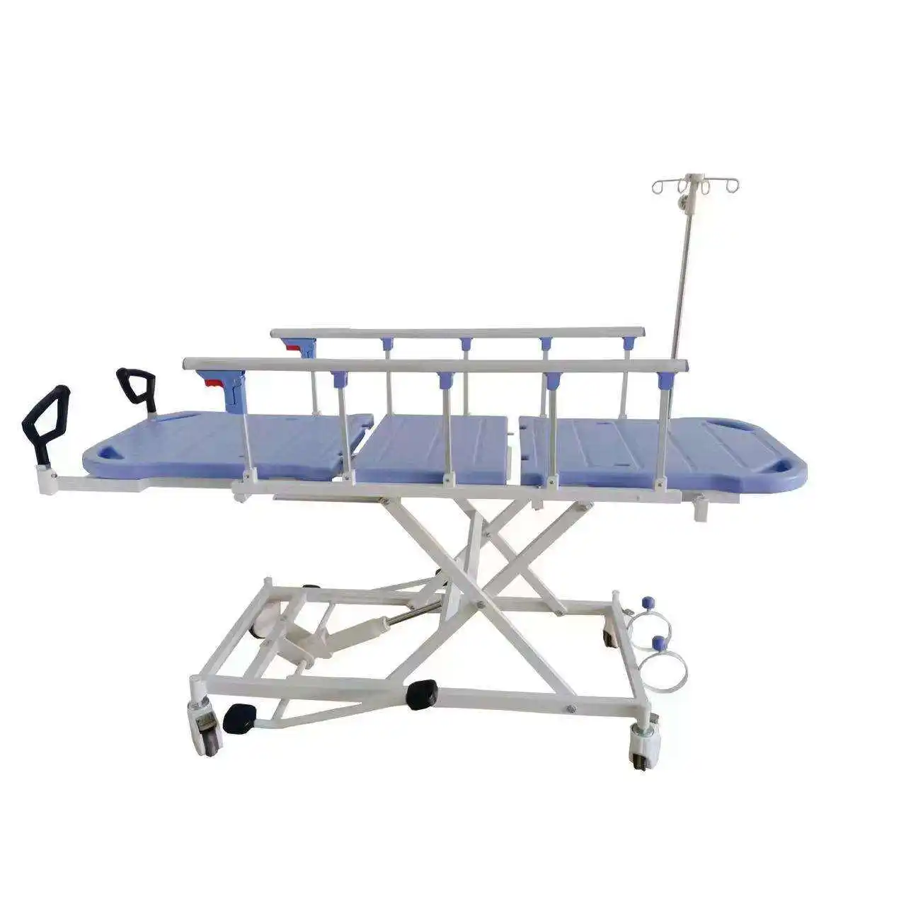 Hot sale bule color medical hydraulic emergency transport patient stretcher transfer hospital ambulance trolley bed