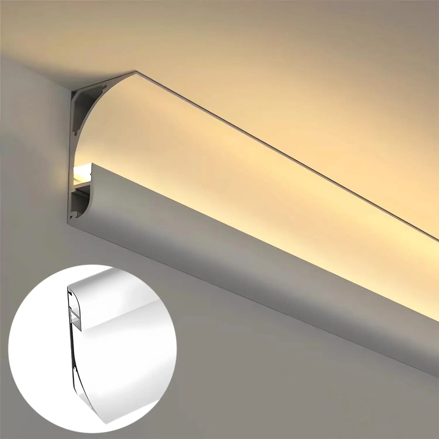60*36.5 MM Led Aluminum Profile Light Linear, Led Channel Holder for Corner Ceiling Floor Wall Washer Decor Lighting