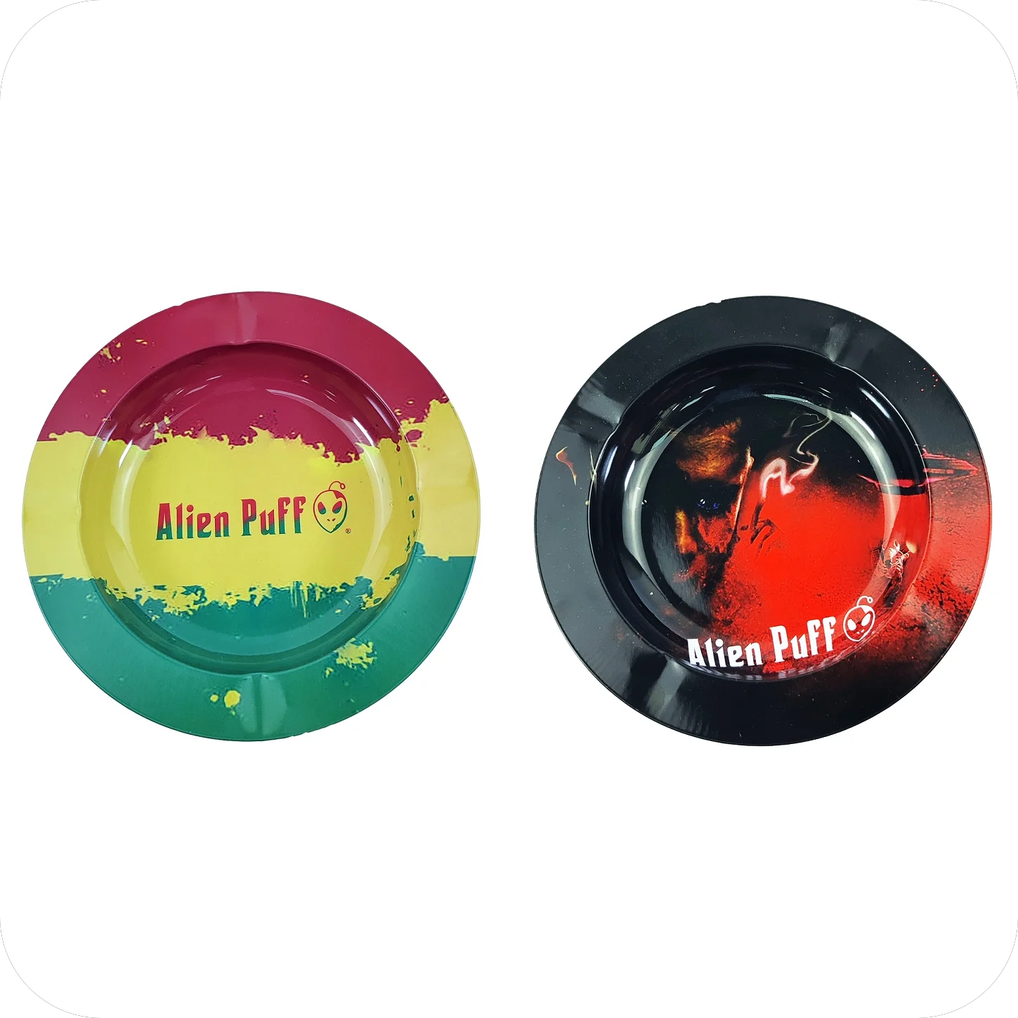 Custom Smoking Rolling Tray Ash Tray Metal Silicone Luminous Colorful OME Printed Logo