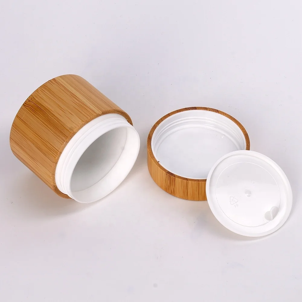 organic wooden container 100 ml empty face cream jar 100 g bamboo cosmetic jar cosmetics packaging