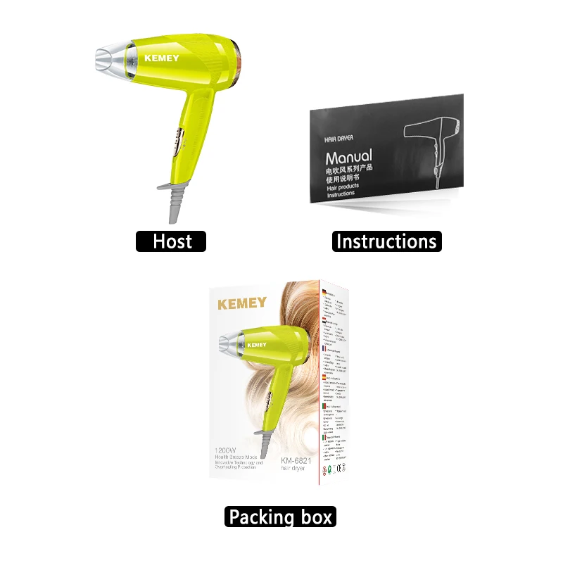 KEMEI Km-6821 Strong wind does not hurt hair, household hair dryer