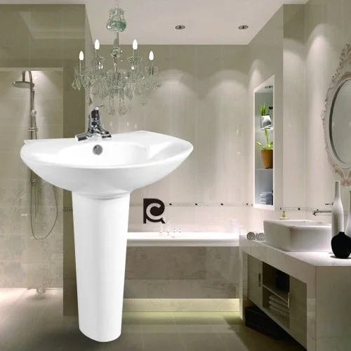 factory price Ethiopia popular style Small size Hot selling pedestal wash sink basin bathroom sanitary ware