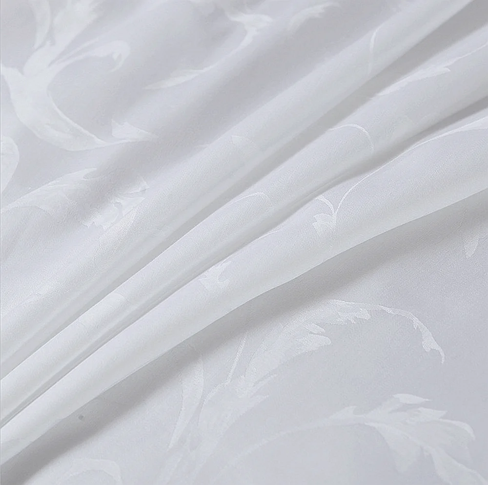 Deeda textile pure white cotton sateen jacquard hotel bedding suppli