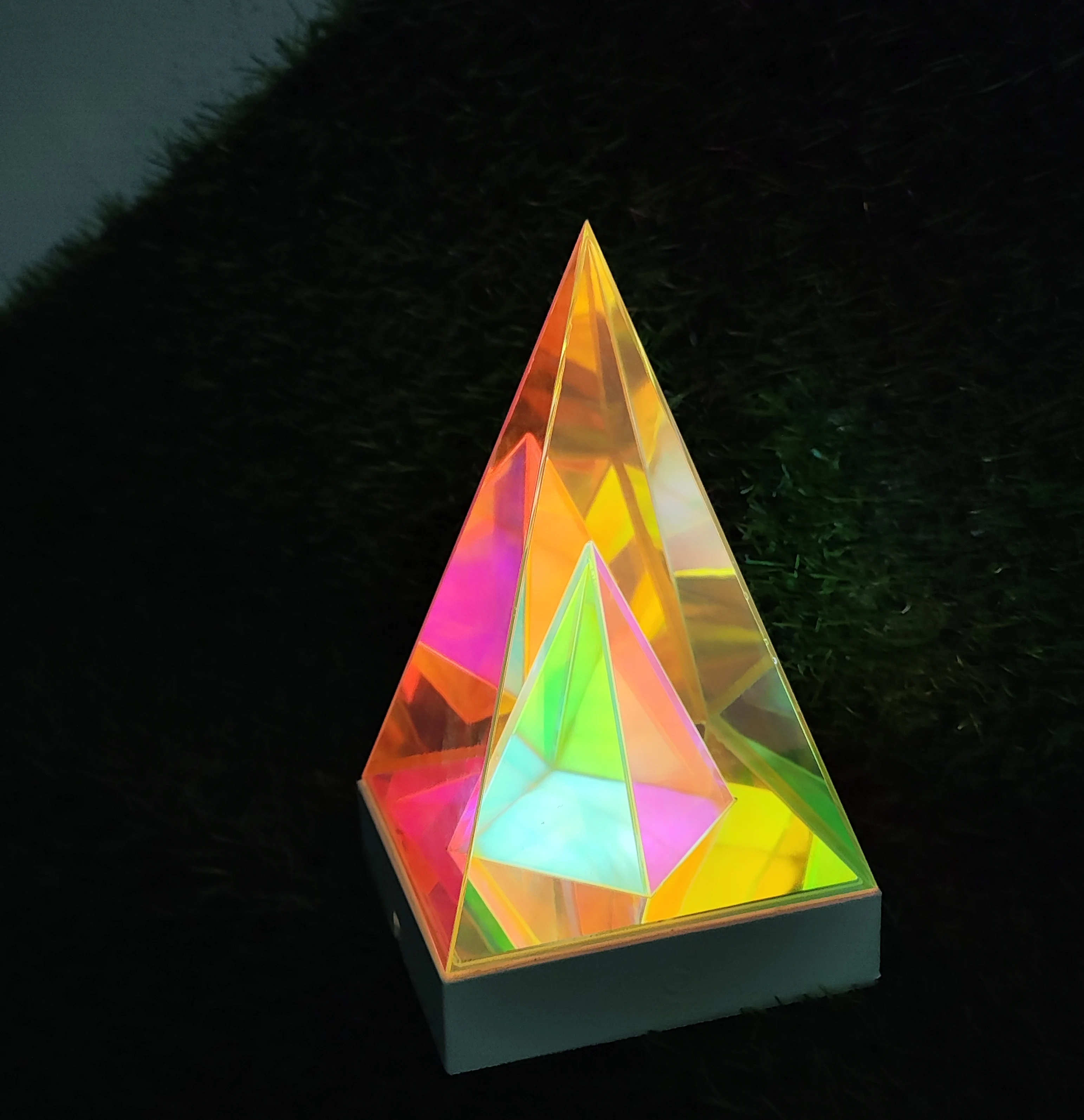 Acrylic desktop creative atmosphere light pyramid decoration nightlight bedroom decorative lamp