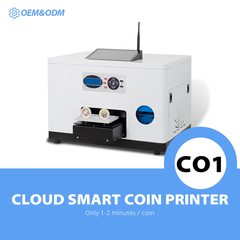 New Upgraded RF-CO1 Gold Coins Printer AI Drawing Function UV Printer Flat Bed Printing Machine For Small Business