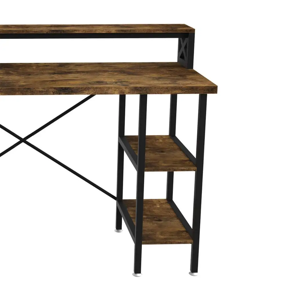Industrial Office Computer Desk with Printer Monitor Storage  Shelf  CPU Stand Studying Writing Table for Home Office