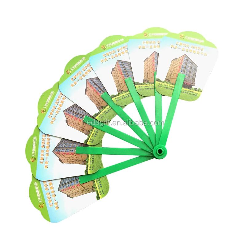 Promotional souvenir pp plastic hand fan/custom shape pp plastic hand fan advertising