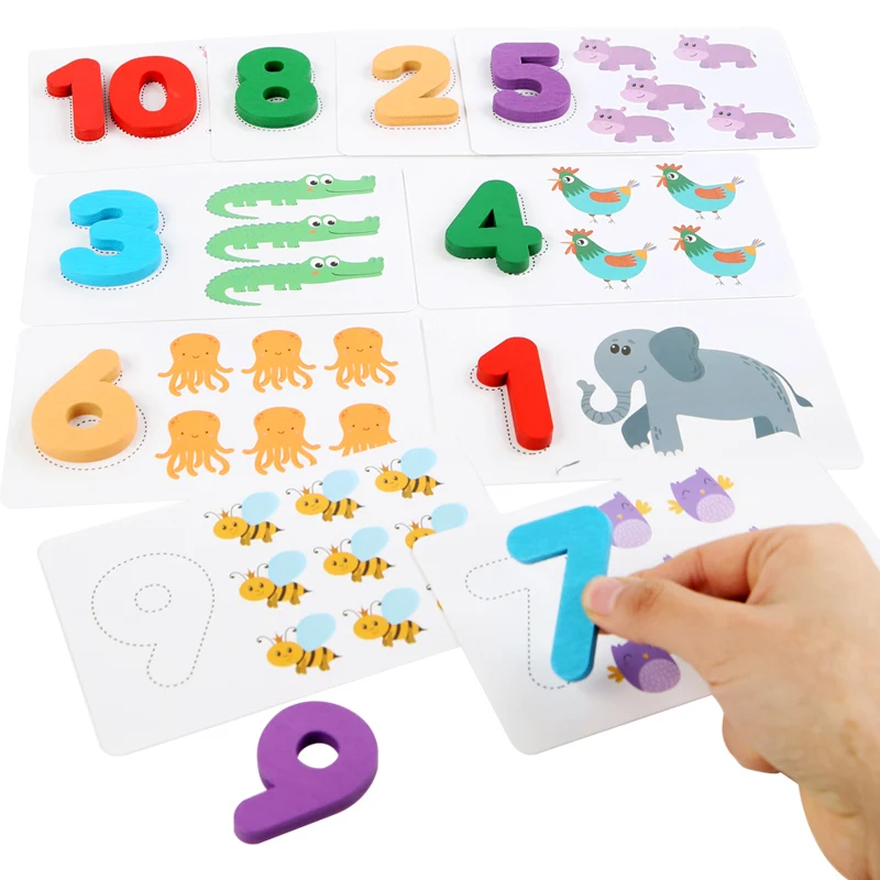 3 in 1 Number Letters Learning Game Toys Alphabet Block Number Math Montessori Spelling Letters Toys For Kids