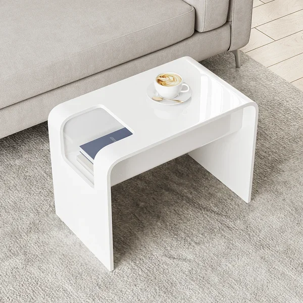 NOVA Portable Design Modern Living Room Furniture White Wood Side Table Vintage Indoor End Table For Bedroom