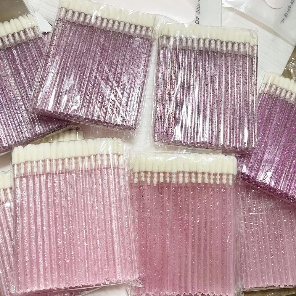 Disposable Applicator Wands Lip Brush Gloss Lipstick Cleaners Makeup Tool Customize Logo Plastic Gloss Disposable Lip Brush