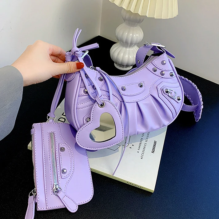 New 2023 Fashion Designer Handbags Women Purses and Handbags Set Motorcycle Bags Women Handbags Ladies Luxury Crossbody Purses