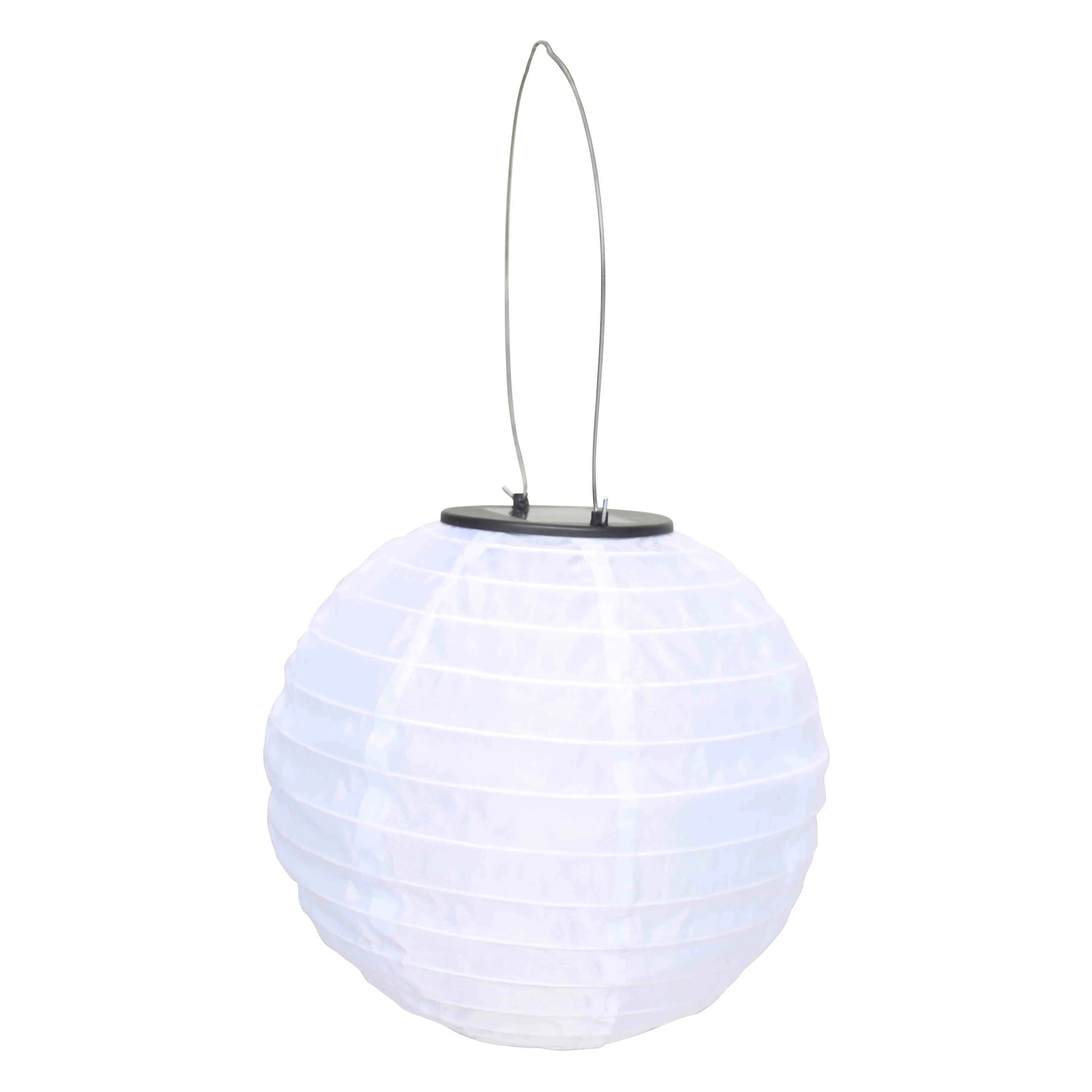 Solar Hanging Lantern Chinese Style Waterproof Fabric Lantern Solar Chinese Lamp