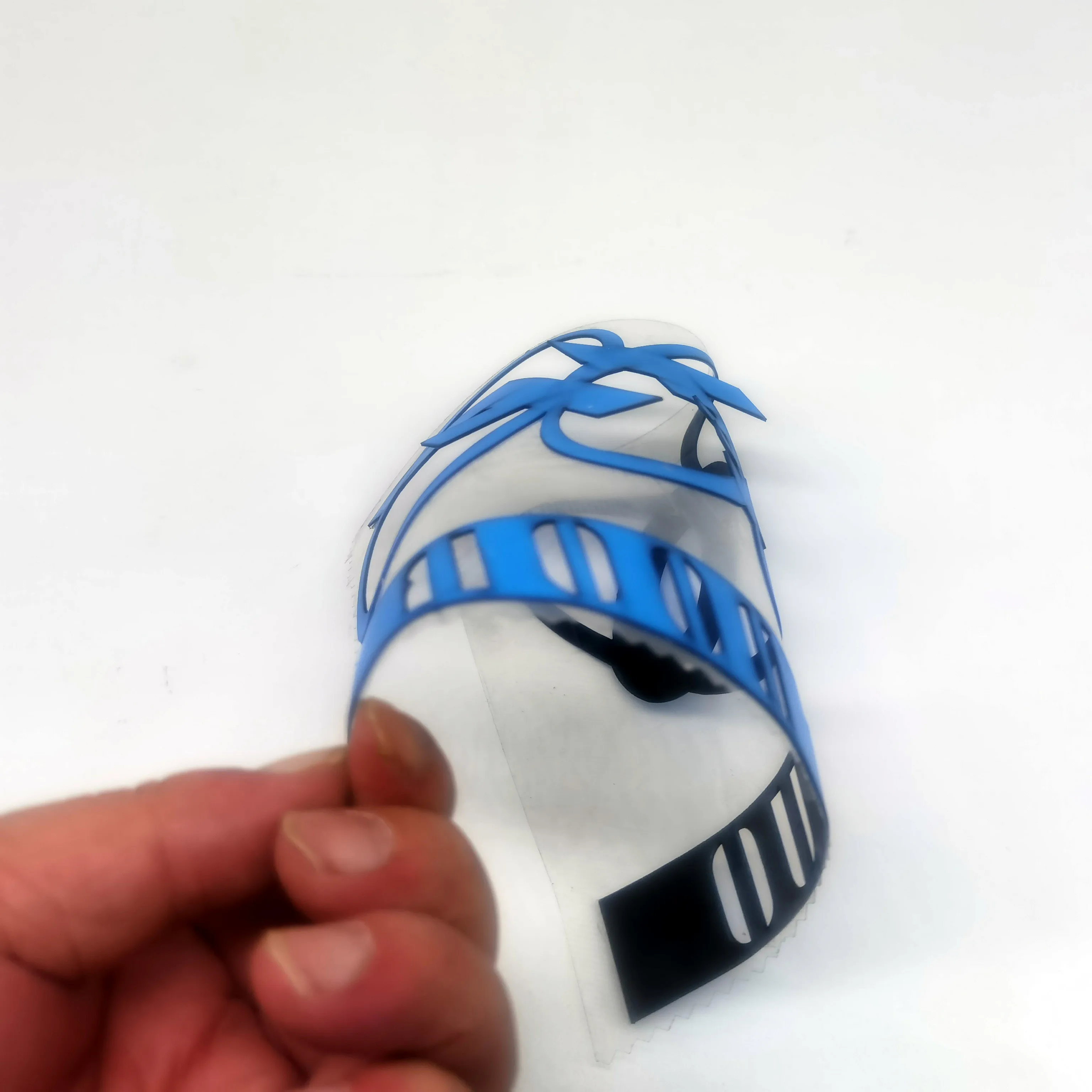 Wholesale 3D Raised Effect Rubber Silicone Thick Version Two Color Bottom Side Different Color Heat Transfer Labels For Garments