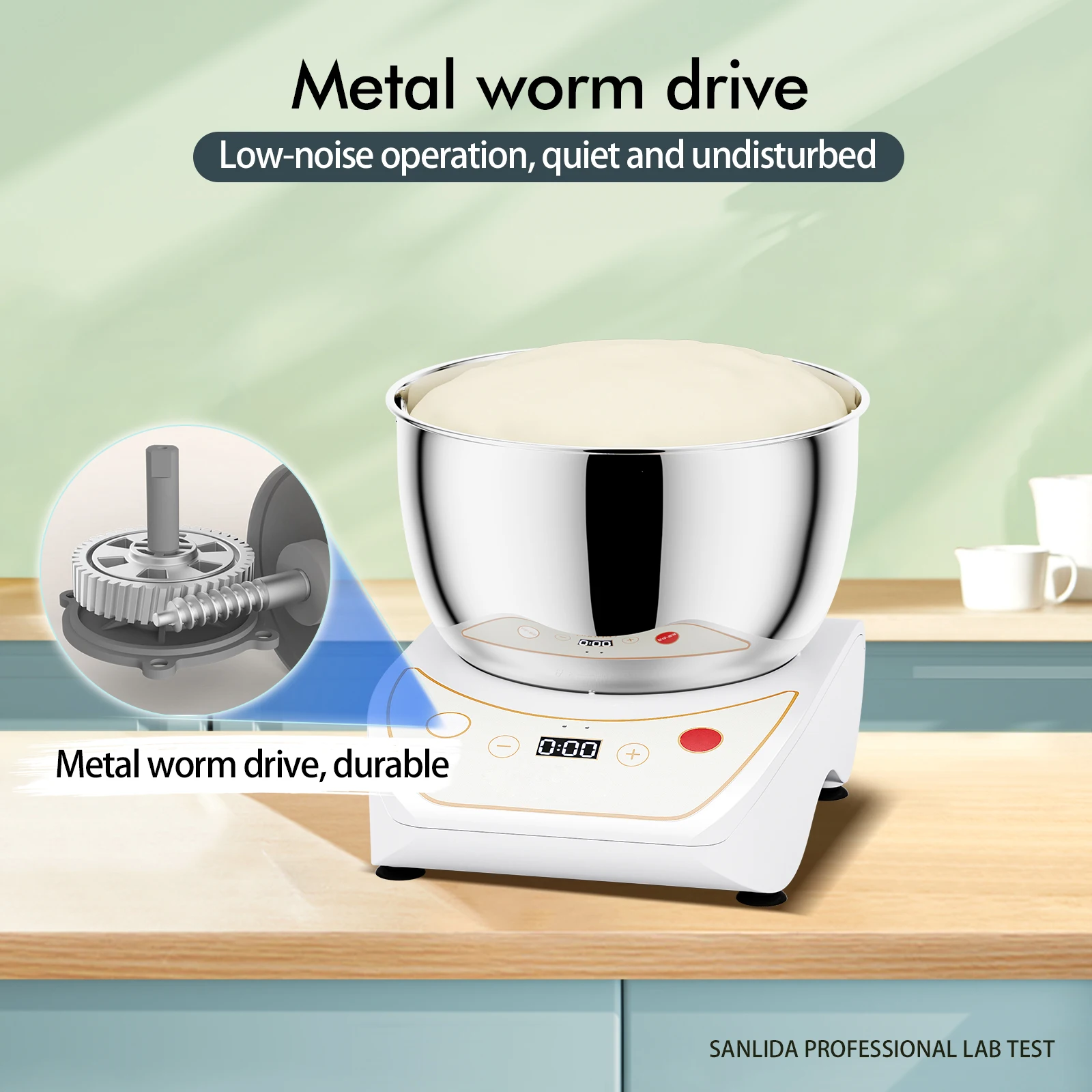 Кухонный Электрический миксер для выпечки 5 л из нержавеющей стали