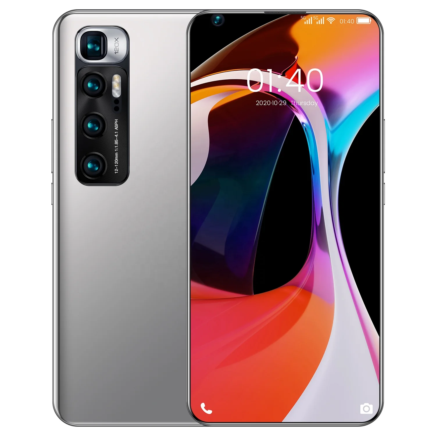  Мобильный телефон mi 10t pro 12 + 512G P40 Android 10. Смартфон 10-ядерный мобильный с отпечатком пальца идентификацией лица красивой