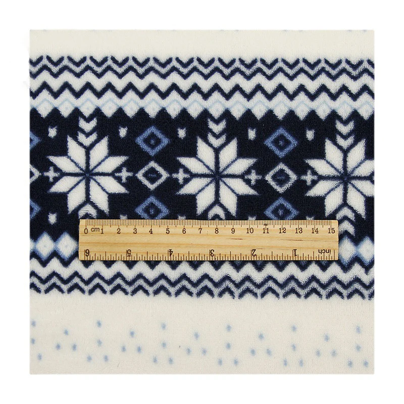 New Flannel Stripe British Snowflower Fabric Polyester Autumn And Winter Leisure Wear Home Textile Fabric
