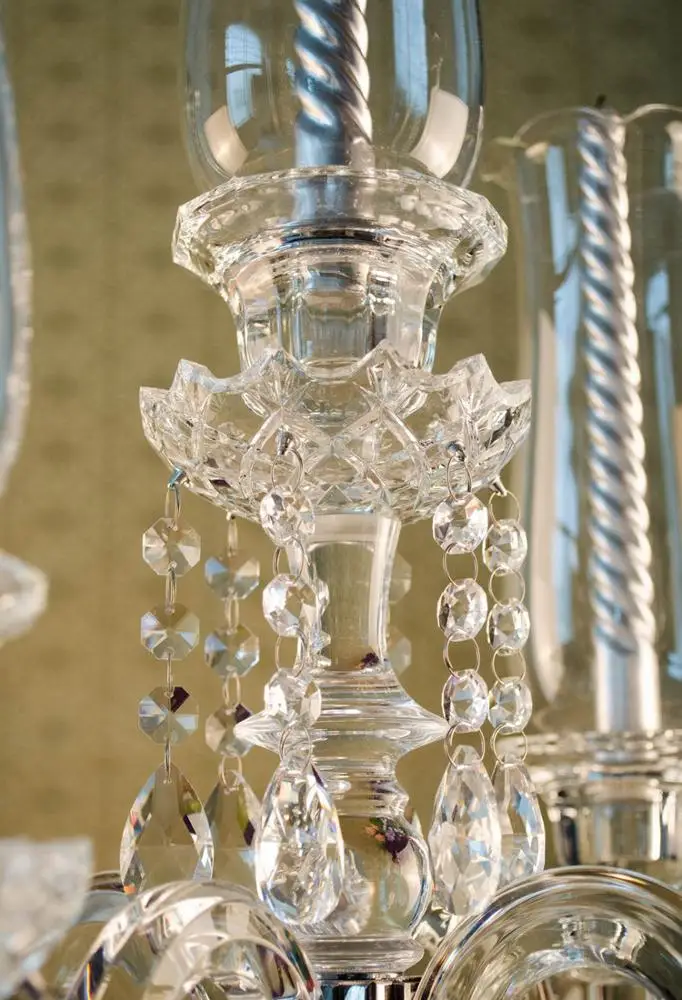 Wholesale tall crystal glass top 3 arms candelabras weddings table decor centerpieces tube candle holders with lampshade