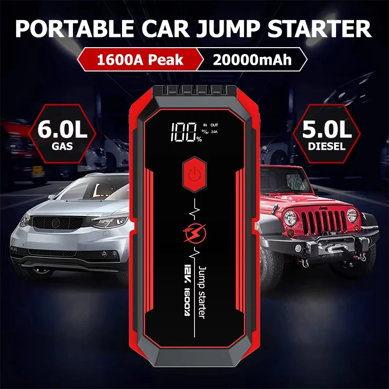Emergency Start Hot Multi-Functional 20000MAH Battery Car Charging Jumper Wireless Led Electric Smart Car Jump Starter