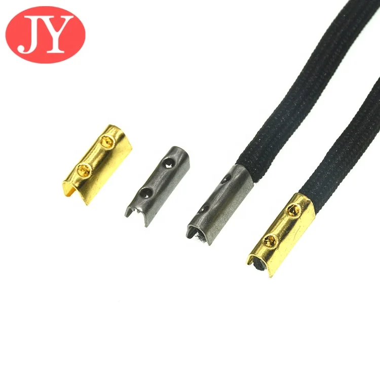 Custom U shape jogger tips head diy replacement gold color tip brass metal end cap tipping