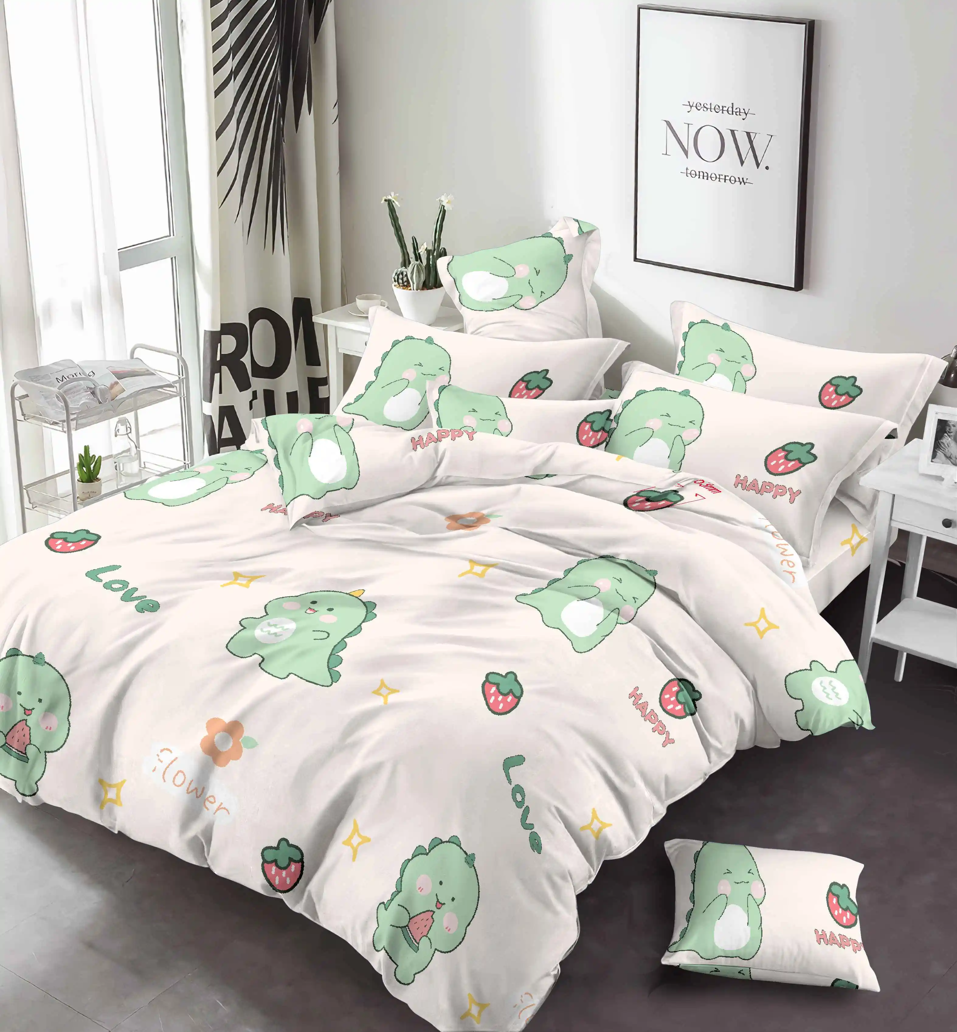 Microfiber woven brushed pigment disperse print 100% polyester textile fabric for bed sheet for pillow