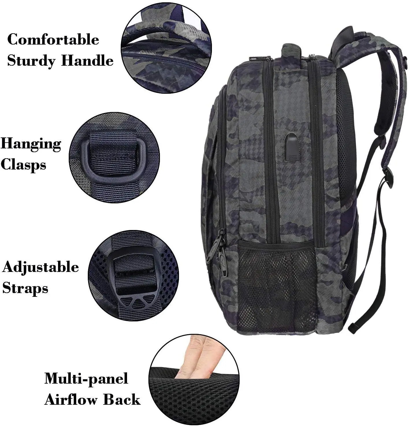 The top 10 best hustle modern anti theft travel & business laptop backpack air travel carry on 15.6 usb charging laptop backpack