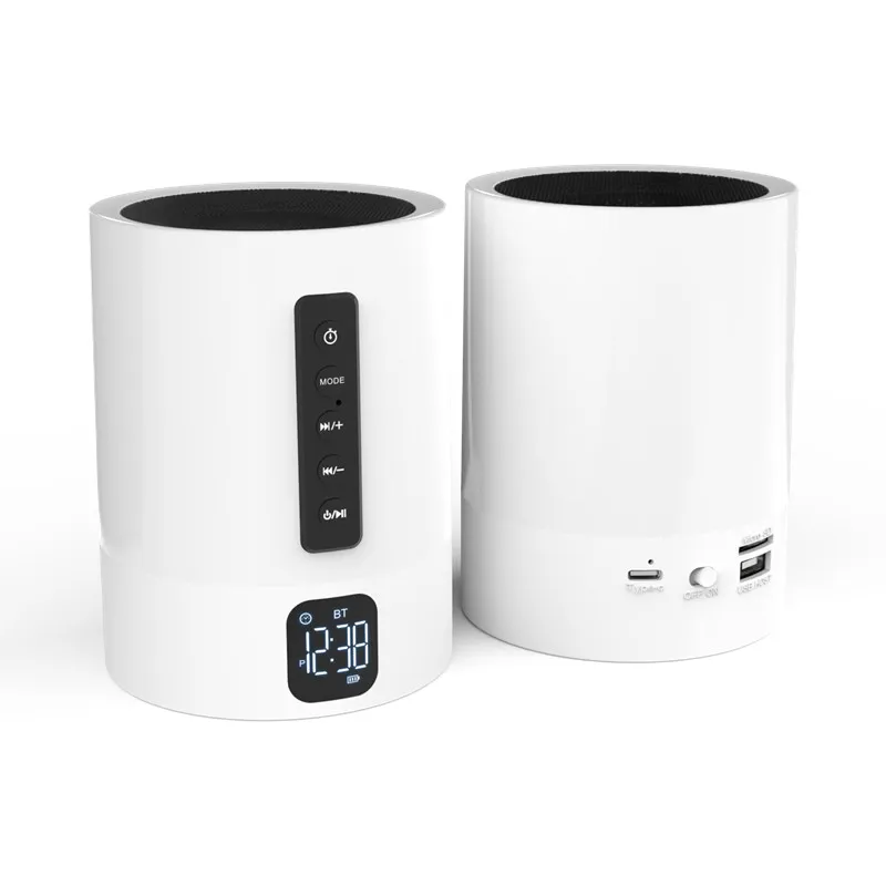 Портативный Завод OEM ODM Пластиковый USB TF FM Радио беспроводной динамик с сенсорным ночным светом аудио плеер