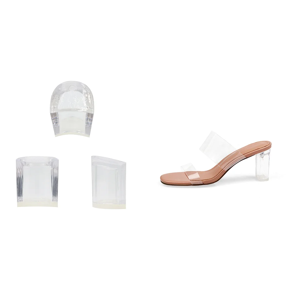 Transparent PC High Quality shoe accessories sole part abs heels Wholesale