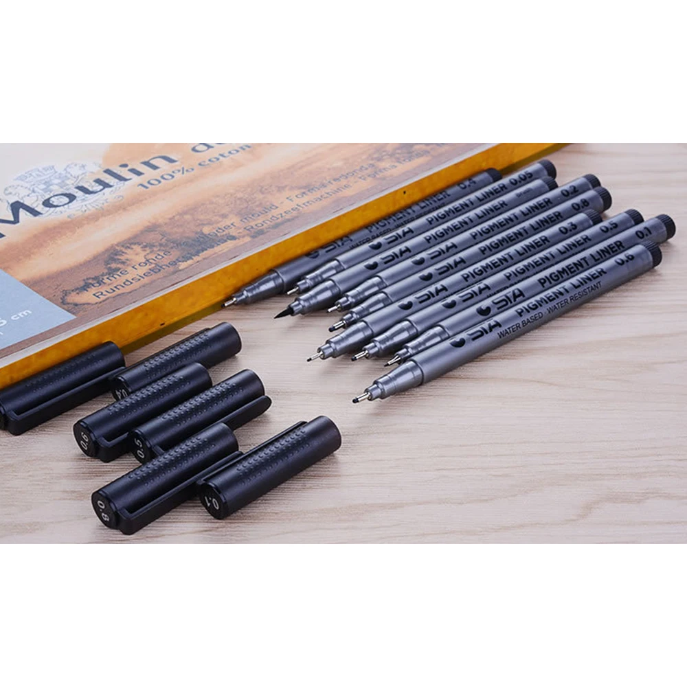 9-Piece Hand Lettering & Calligraphy Pens Set Soft & Hard Tip Brush Markers Plastic Beginners Writing Art Drawings Journaling