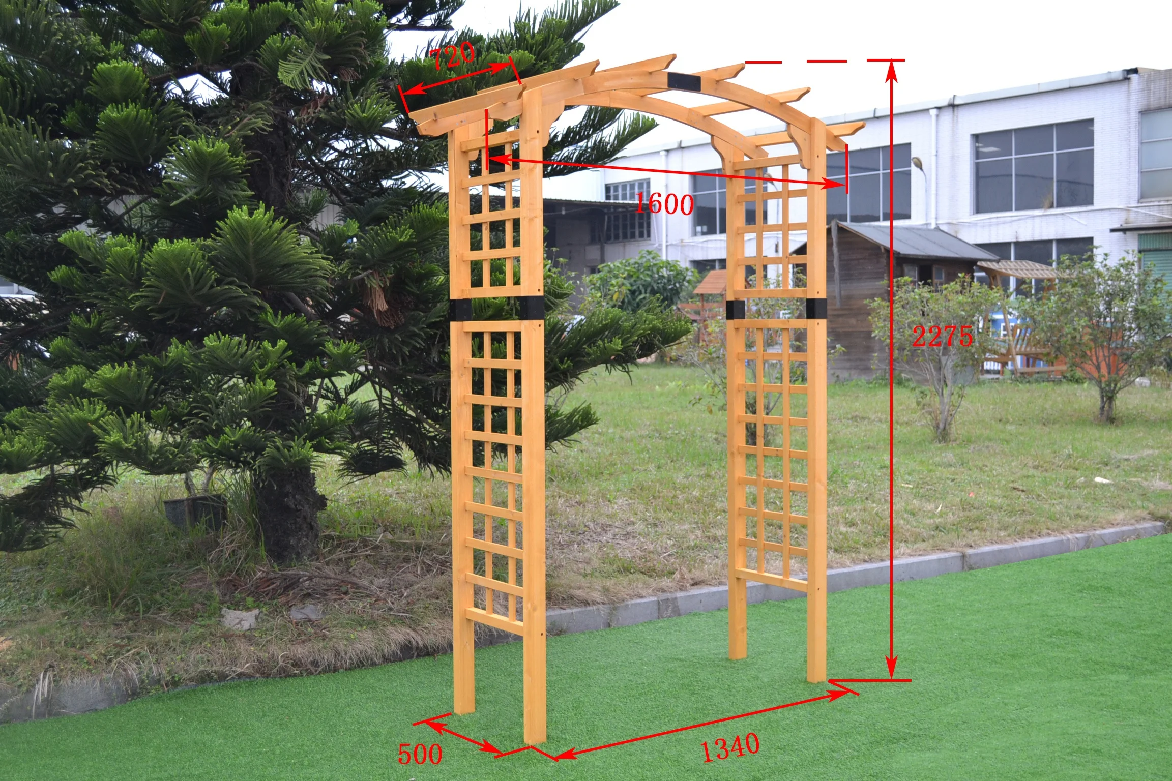 wooden garden arbor