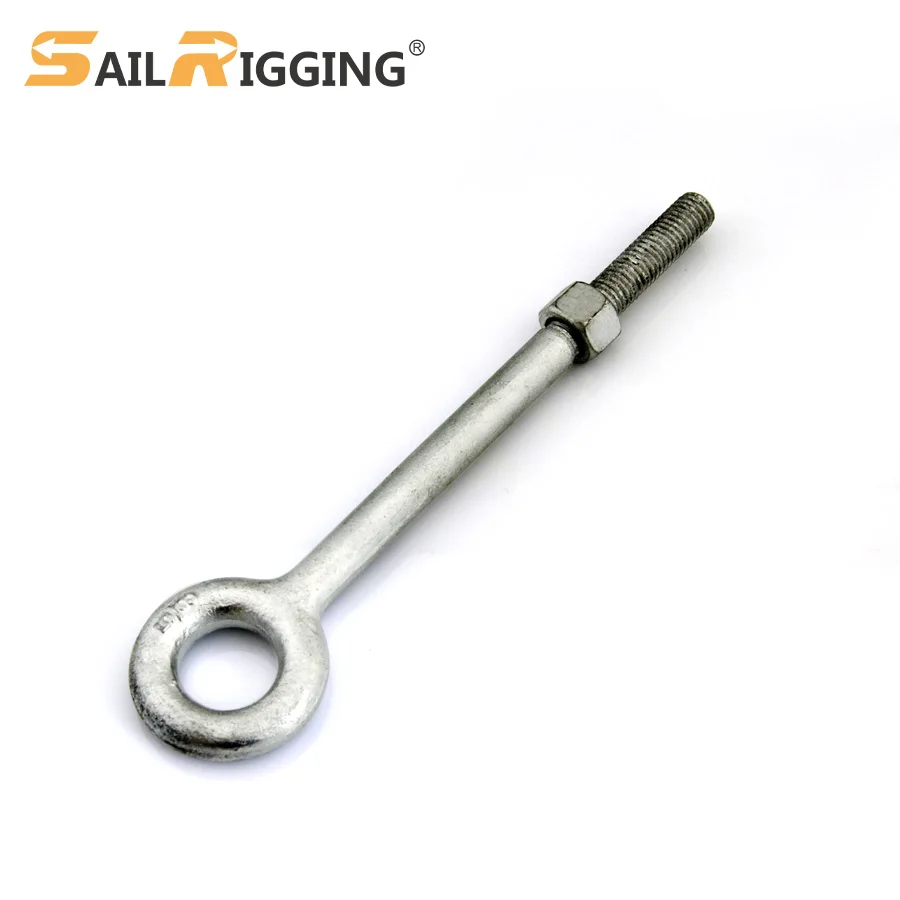 Lifting Eye Bolt With Nut 3/4*15 1/4' Long Shank Hot Dip Galvanized Eye Bolt Nut G291 Steel Eye Bolt