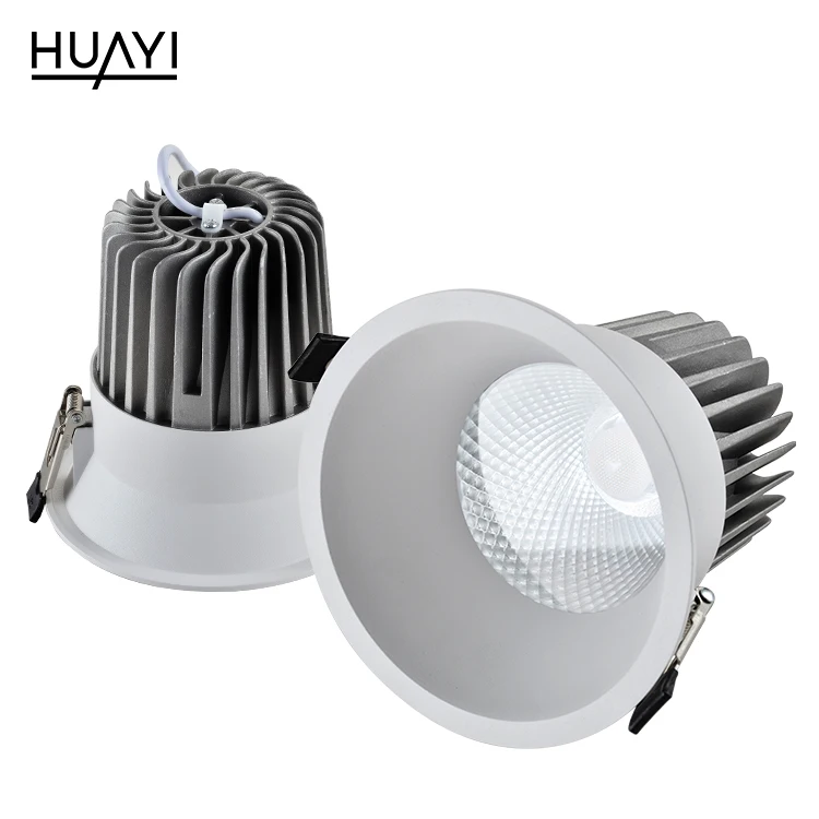 HUAYI High Quality Cheap Price Cob 7w 9w 12w 15w 20w 30w Aluminum Indoor Recessed Led Spotlight