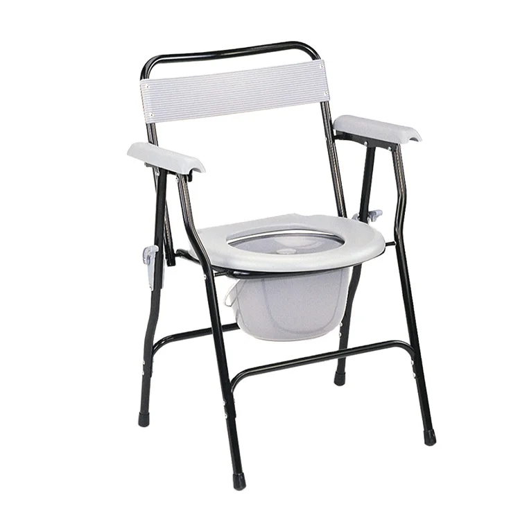  Силовое покрытие черный стальной стул commode с системой блокировки безопасности для