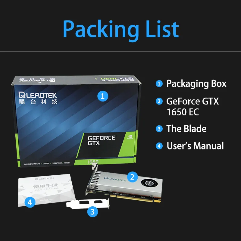 Geforce GTX1650 EC LeadTek Game Graphics Card  4G turbo card Original brand new