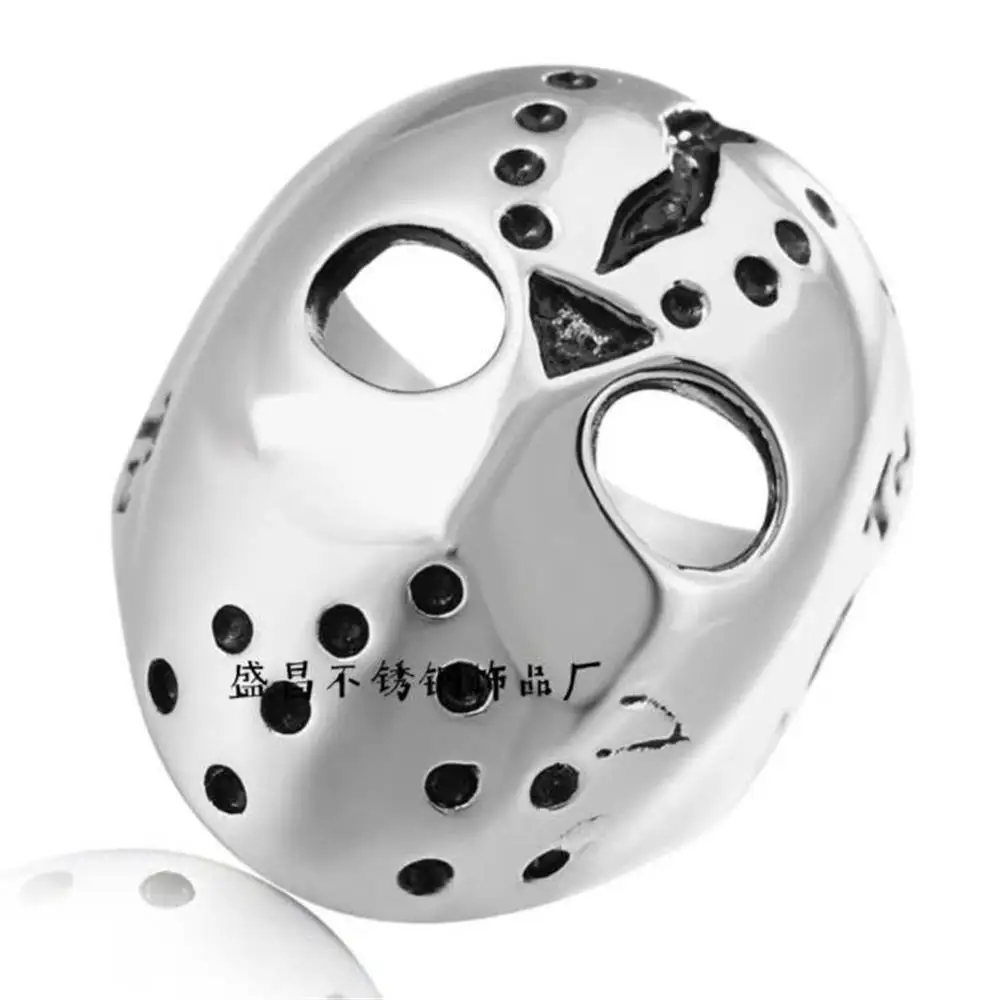 
Hot Sale Trendy Unique Design Male Domineering Smooth 13 Mask Titanium Mens Steel Ring For Men 