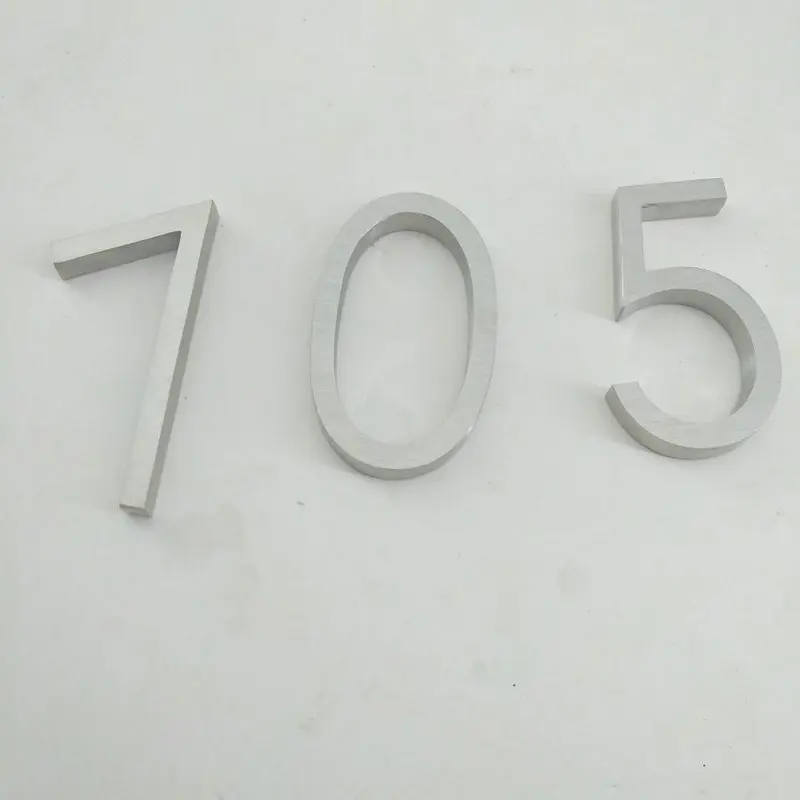 8cm height polished stainless steel hotel door number 3D metal house door numbers