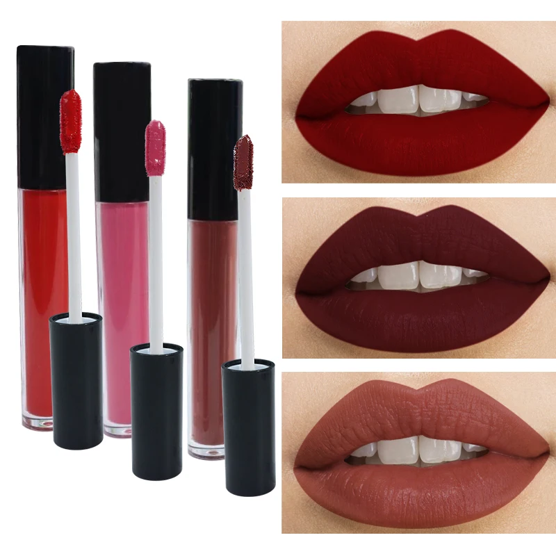custom logo vegan private label cosmetics organic waterproof long lasting matte liquid lipstick vendor