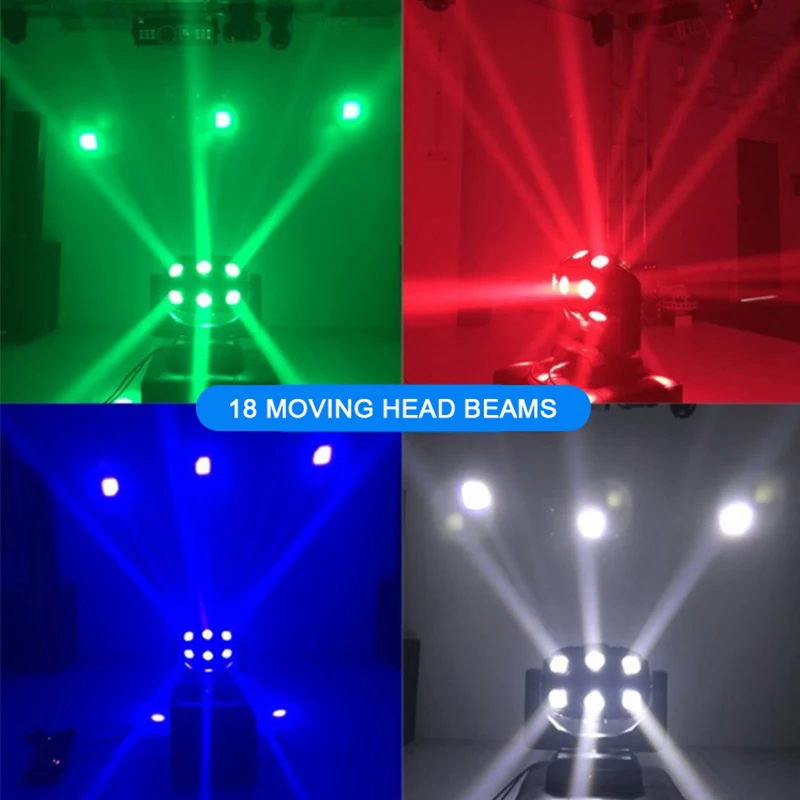 Maaadro DMX512 120 Вт LED18 * 15 4 в 1 бесступенчатый вращающийся лучевой