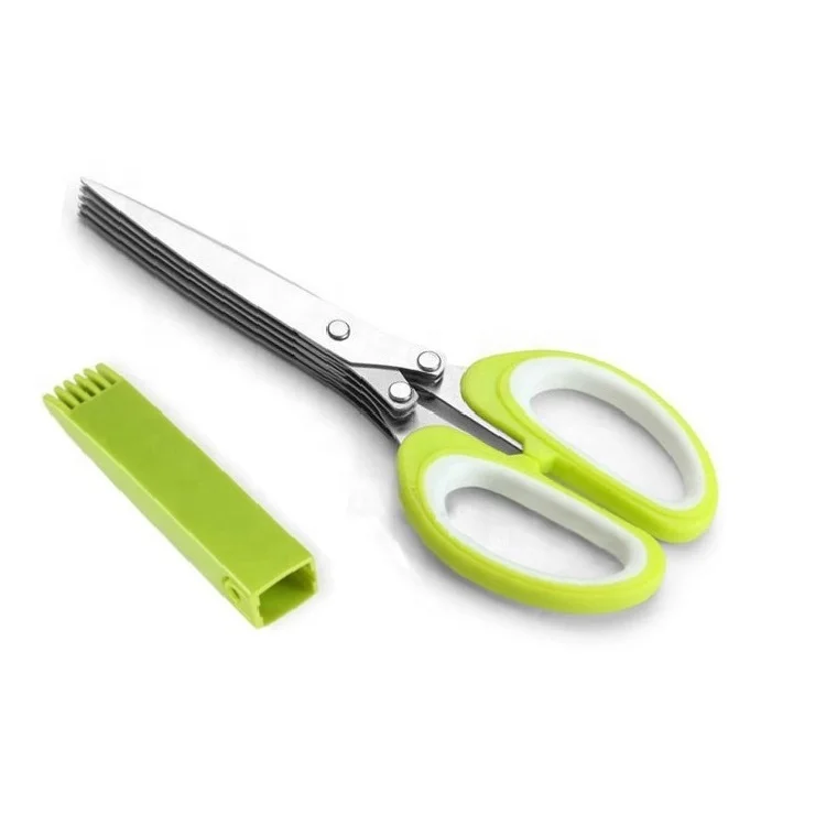 
Multi-functional Stainless Steel 5 Layers Kitchen Scissors Shredded Scallion Cut 5 blades Herb Scissors 