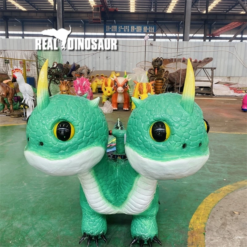 Super funny two head dinosaur electronic dinosaur amusement for kids for sale