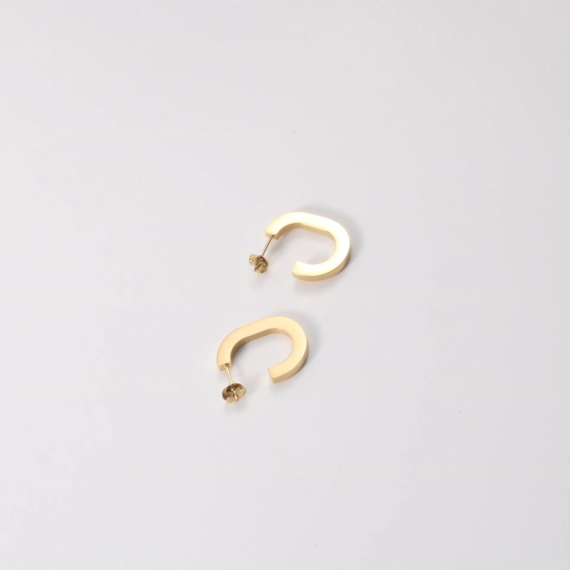 Minimalist Fashion C Shape Gold Earring 316L Stainless Steel Fashion Jewelry Earring