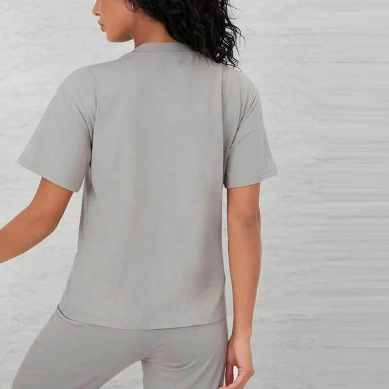 
MGOO 100% pima cotton blank grey basic personalized short sleeve basic t-shirt 