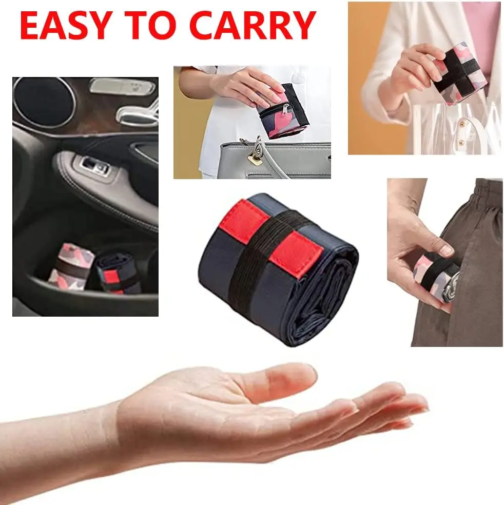 Reusable Shopping Bags, Foldable Grocery Storage Tote, Waterproof Oxford Cloth Bag for Shop, Large Durable Heavy Duty