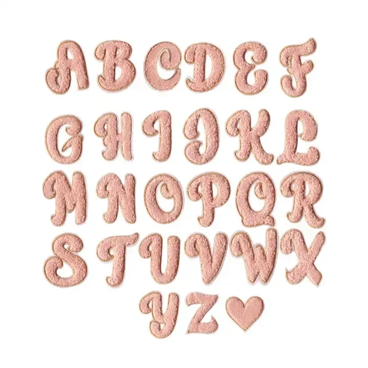 Bags Garment Washable Cartoon Letters Embroidery Appliqued iron on letters chenille letter patches