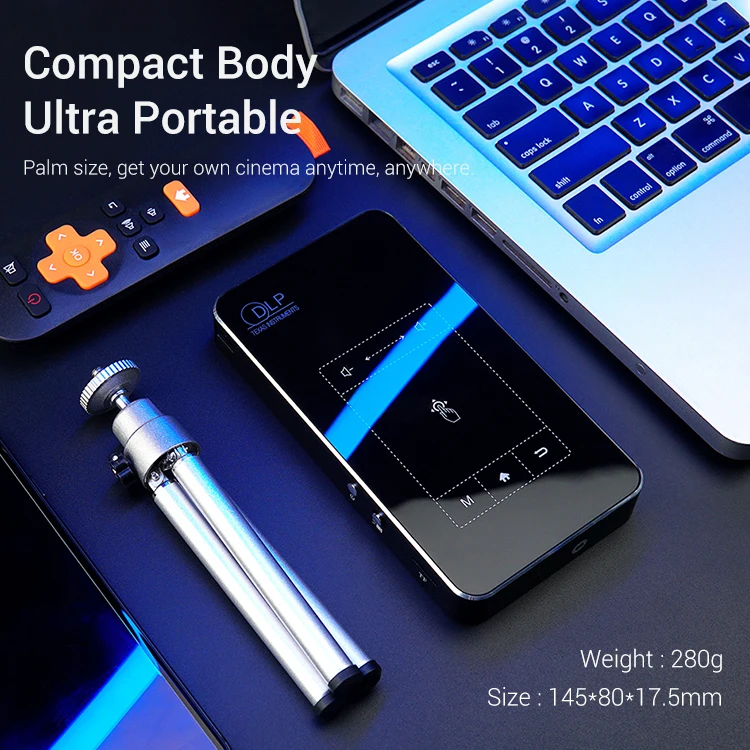High Speed HD Pocket Mini Projector Hot Sale Built-in Battery DLP LED Mini Touch Pad Smart Projector