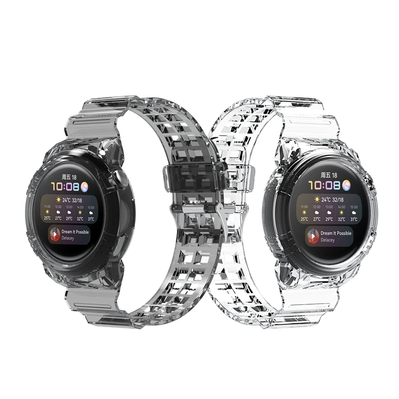 Wholesale Soft Transparent Clear Tpu Shockproof Replacement Watch Strap Bracelet For Huawei Watch 4 Pro 3 Pro