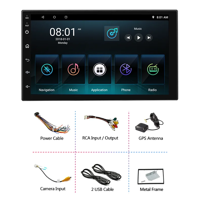 В наличии N750 9 дюймов 1 + 16g Универсальный автомобильный стерео FM GPS 2 din