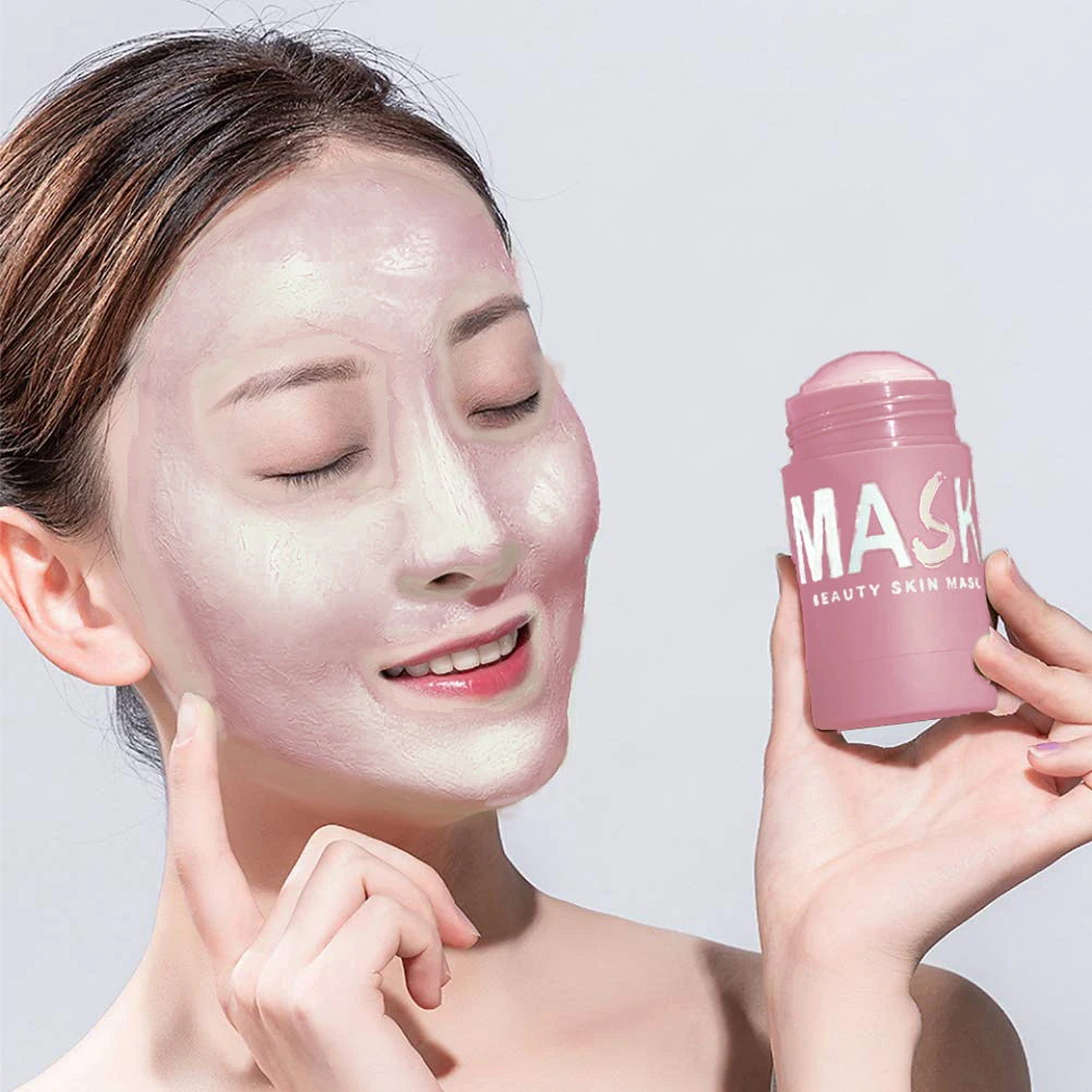 Natural Mask stick mud purifying clay pink clay stick skin of dirt blend nourishes and smooths skin new mud pink clay