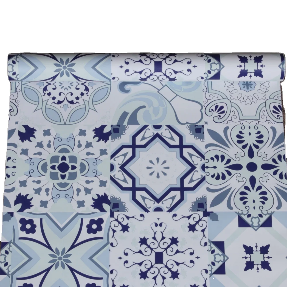 Jinyi Ceramic Look Vinyl Adhesive Backsplash Peel and Stick Cabinet Contact Paper For Funiture Wallpaper